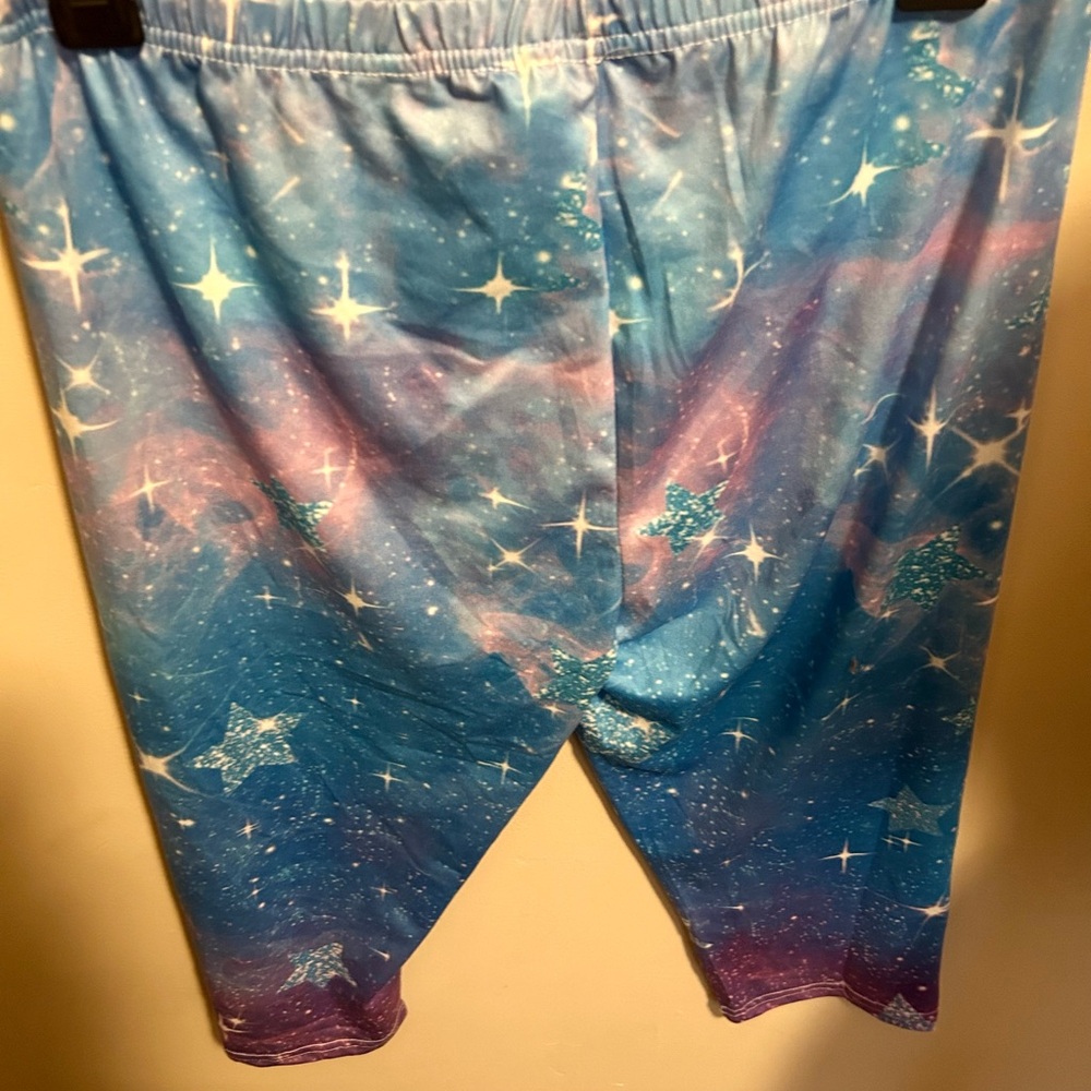 Blue, Pink, Purple Soft Capri - Size Large